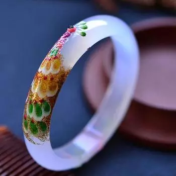 Женский браслет с резным павлином, красный браслет, высококачественный и элегантный подарок на День матери с подарочной коробкой 54MM