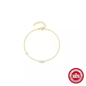 Женский браслет Simple Wind Diamond Petals Four Petals Daily Matching, золото S925 Sterling Silver 925 silver золотой