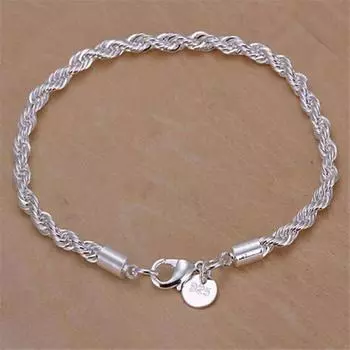 Женский браслет веревки витой стиль ручной браслет 20*0.4cm серебряный