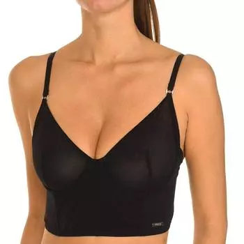 Женский бюстгальтер на косточках из микротюля O0BC19KA5J0 S/85B чёрный