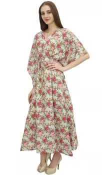 Женский кафтан Bimba Long Pink Maxi Boho с завязками на талии Kaftan-10 10 розовый