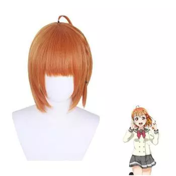 Женский короткий парик для косплея LoveLive Sunshine Takami Chika, костюм Love Live, термостойкие синтетические волосы, женские парики для косплея One Size оранжевый