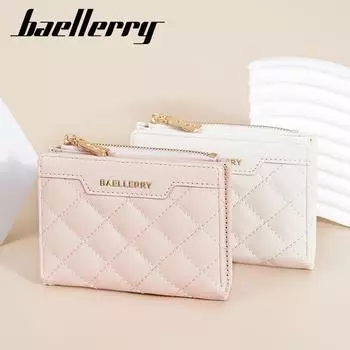 Женский кошелек Baellerry в теплых тонах, короткий кошелек для монет на молнии с застежкой-кнопкой, держатель для карт для женщин