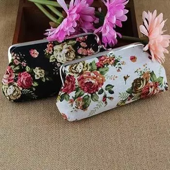 Женский кошелек для монет, кошелек с карманом для карточек и ключей, большой цветочный узор, пряжка, ретро-женский студенческий мини-кошелек, сумочка