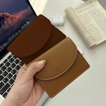 Женский кошелек, портативный, из искусственной кожи, большой емкости, однотонный, с магнитной кнопкой, держатель для карт, маленький тонкий кошелек для монет, чехол для сумки для денег светло-коричневого
