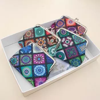 Женский кошелек с клипсой, винтажная сумка-клатч, сумка для хранения карт, маленькая женская сумочка One size коричневый