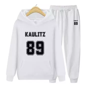 Женский костюм с капюшоном, группа рэпера Kaulitz 89, женская толстовка с капюшоном, осенняя мужская толстовка с капюшоном + брюки, комплект из двух предметов, толстовка с капюшоном S