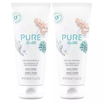 Женский крем для бритья Travel Foam Care Portable Pure by Gillette Venus Shaving Cream Manuka Honey & Vanilla 6 унций 2 упаковки
