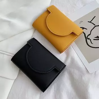 Женский маленький кожаный держатель для карт, короткий кошелек, кошелек для монет, кошелек для денег