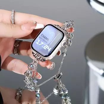 Женский ремешок 18 мм, 20 мм, 22 мм для Samsung Galaxy 6, 5, 4, 40 мм, 44 мм, 6/4, классический активный 2, ювелирный ремешок для Huawei GT4, 41 мм, Amazfit GTS4 For 20mm width strap розовый