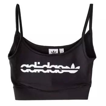 Женский спортивный бюстгальтер черного цвета с логотипом ADIDAS