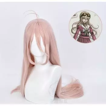 Женский светло-розовый длинный парик 85 см, косплей Danganronpa V3 Iruma Miu, костюм Dangan Ronpa, термостойкие синтетические волосы, вечерние парики 82-85CM розовый