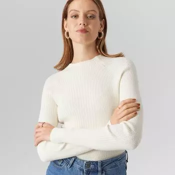 Женский свитер с высоким воротником VERO MODA S белый