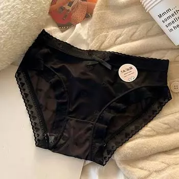 Женское бесшовное нижнее белье Hipster No Show Невидимое нижнее белье Ice Silk Stretch Трусики бикини Трусики XL чёрный