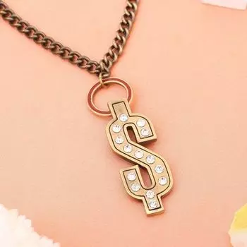 Женское дизайнерское ожерелье с подвеской в виде доллара из латуни Estele с окисленным покрытием