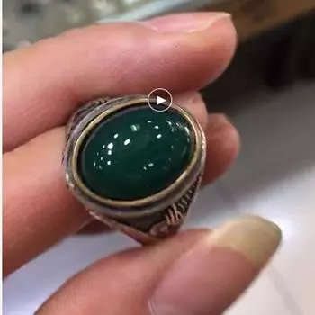 Женское кольцо из 100% серебра 925 пробы, тайское серебро, зеленый, натуральный камень, нежные узоры или рисунки, восстанавливающие древние пути, кольца Ms 8