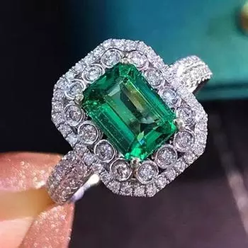 Женское кольцо с зеленым фианитом, роскошное женское кольцо на свадьбу, помолвку, подарок на годовщину, 2022, новые ювелирные изделия 6
