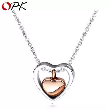 Женское колье OPK Love из титановой стали серебряный