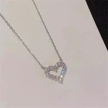 Женское модное ожерелье для бриллиантового воротника, ожерелье в форме сердца, цепочка на ключицу