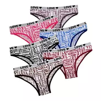 Женское нижнее белье, трусики, женские трусики LOVE, модные хлопковые трусы с низкой талией, повседневное нижнее белье, партия, 6 шт. M