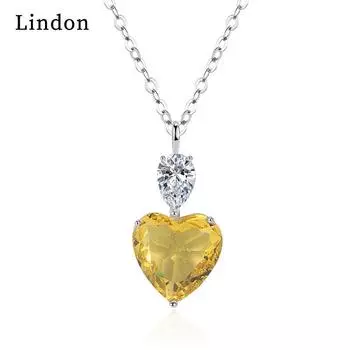 Женское ожерелье Lindon, кулон из медного сплава, циркон, модный подарок жёлтый