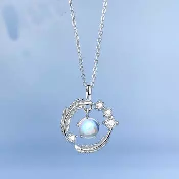 Женское ожерелье Moonstone Wing Design Jewelry Износостойкое ожерелье с подвеской для вечеринки