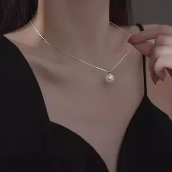 Женское ожерелье с подвеской из искусственного жемчуга, медная цепочка из змеиной кости, вечеринка, свадьба, выпускной, ключица