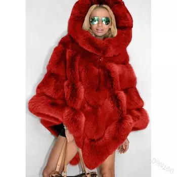 Женское пальто CHEST 2024 Winter Plush Loose, элегантная куртка осень-зима с шерстяным воротником, вечернее пальто Stand Up, роскошное утолщенное женское пальто XXL красный