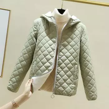Женское утепленное хлопковое пальто с капюшоном, однотонная свободная тонкая теплая куртка 3XL
