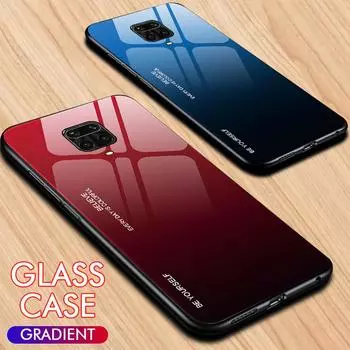 Жесткий чехол для Xiaomi Redmi Note 9S 9 Pro 9Pro Max, роскошный чехол с градиентным стеклом и силиконовой рамкой, задняя крышка для Redmi Note9 Pro S, чехол For Redmi Note 9 pro зелёный
