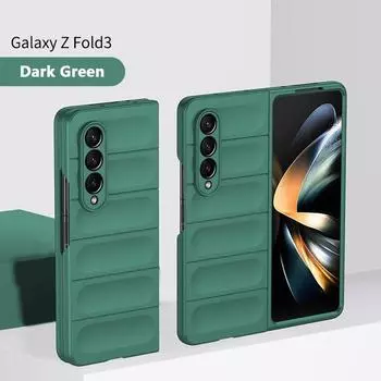Жесткий чехол на ощупь для Samsung Galaxy Z Fold 3 4 Fold4 Fold3 Складной противоударный простой защитный чехол с матовой защитой от царапин For Samsung Z Fold 3 небесно-голубой