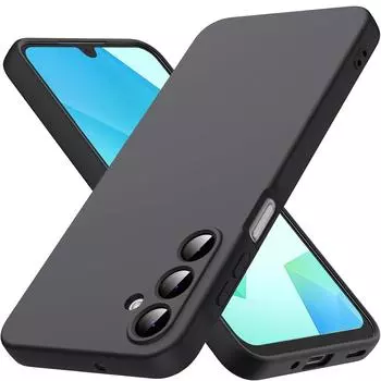 Жидкий силиконовый чехол для Samsung Galaxy A16 A06 A26 A36 A56 Жидкий силиконовый чехол для всего корпуса камеры защитный чехол силиконовый чехол Samsung A56 чёрный