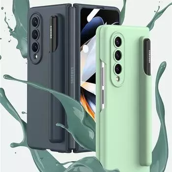 Жидкий силиконовый чехол для Samsung Galaxy Z Fold 4, съемный держатель для ручек, передний пленочный чехол для Z Fold4 5g, без ручки No S Pen