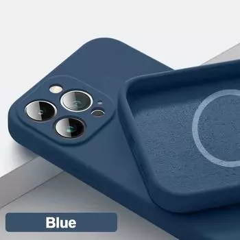 Жидкий силиконовый магнитный чехол для Apple iPhone 11 13 12 14 15 Pro Max Plus для чехлов Magsafe, чехол для беспроводной зарядки, аксессуары For iPhone 15