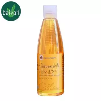Жидкое мыло Baivan Natural Herbal с куркумой и медом 300 мл - Тайский уход за кожей 300 ml жёлтый