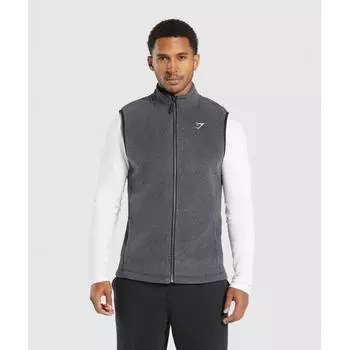 Жилет Gymshark из флиса черный графитовый серый A7a5f Bb29 XS
