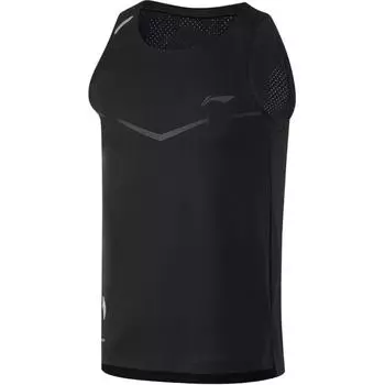 Жилет Li Ning Running Series с цветными блоками и круглым вырезом, светоотражающий, быстросохнущий, дышащий, мужской, черный, AVSU457-1 M
