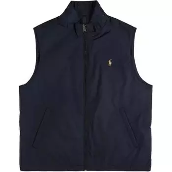 Жилет на молнии Polo Ralph Lauren с нашивкой и воротником-стойкой, мужской, темно-синий 710961832-001 S