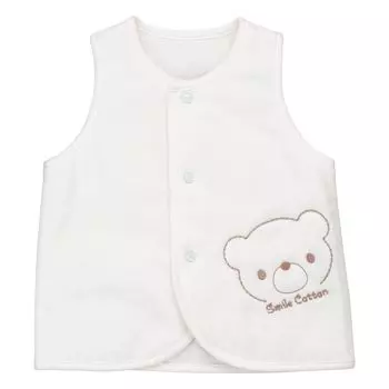 Жилет Smile Cotton Natural Bear Off White Сделано в Японии [Baby Castle] 60-80