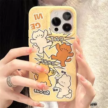 Zhitai 13Pro Wheat Shell iPhone15Pro Cartoon Apple 16 Mobile Soft Case for iPhone 11, 14, XS