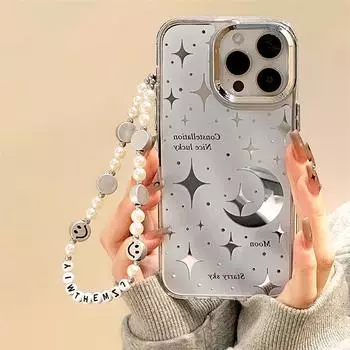 Zhitai Apple 16Pro Case: Three-in-one Mirror Cover for iPhone 15Pro/14, Compatible with 12, with a Bracelet Holder. iPhone 12/12 Pro