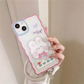 Zhitai Big Wave Apple 15Pro iPhone 13/14 Cartoon Case with Silicone Bracelet