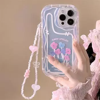 Zhitai Cream Pattern Clear Case for iPhone 12/14/15/16 Pro Max XS/XR iPhone 15