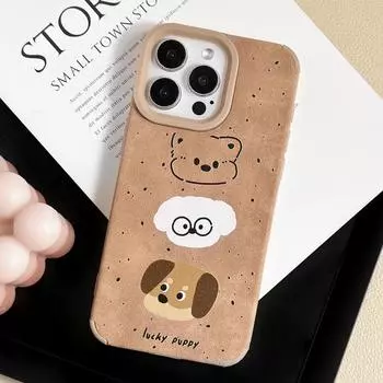 Zhitai Creative Leather Cartoon Case for iPhone 11/12/13/14/15 Pro/Pro Max iPhone 13/14