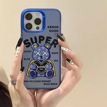 Zhitai Frosted Laser Case for iPhone 12-16 Pro Max - Cartoon Design Compatible with 13 and 14 Series iPhone 16 Plus