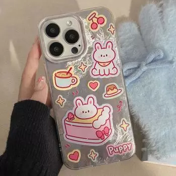 Zhitai Glacier Pattern Case for iPhone 11-15ProMax (Cute Design, Female) iPhone 15