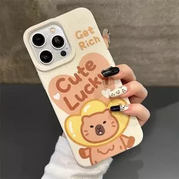 Zhitai iPhone 16 Pro Max/15 Pro Wheat Cartoon Case, Compatible with iPhone 13/14, For All 11 Models. iPhone 16 Pro