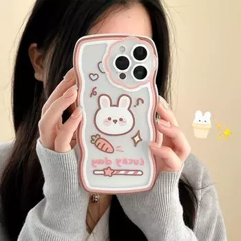 Zhitai iPhone Case for iPhone 14 Pro/13 Pro Max/12/11 Pro - Floral, Hole Wave, Cartoon Rabbit Design iPhone 14 Pro