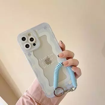 Zhitai iPhone Case: Suitable for 15 Pro Max, 14, 13, 678, XR - Clear with Lanyard & Planet Design 7/8