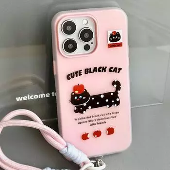 Zhitai Jelly Case with Hand Strap for iPhone 11-15, Women s Cartoon Design